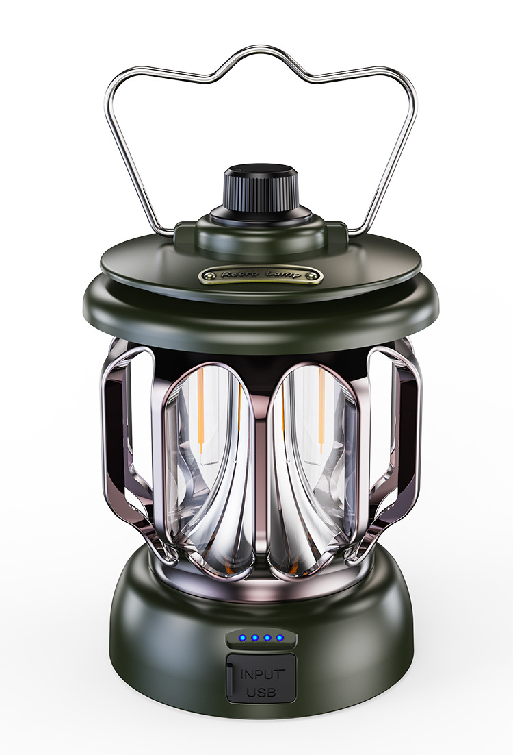 Cheap Goat Tents Portable Retro Outdoor Camping Light Rechargeable 18650 Battery Powered Lamp for Home Party Hanging Tent Lantern Lant Lighting   
